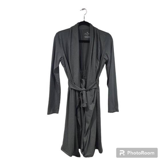 Elegentees Wrap Cardigan Front Tie Dark Forest Green Size Medium - Picture 2 of 4